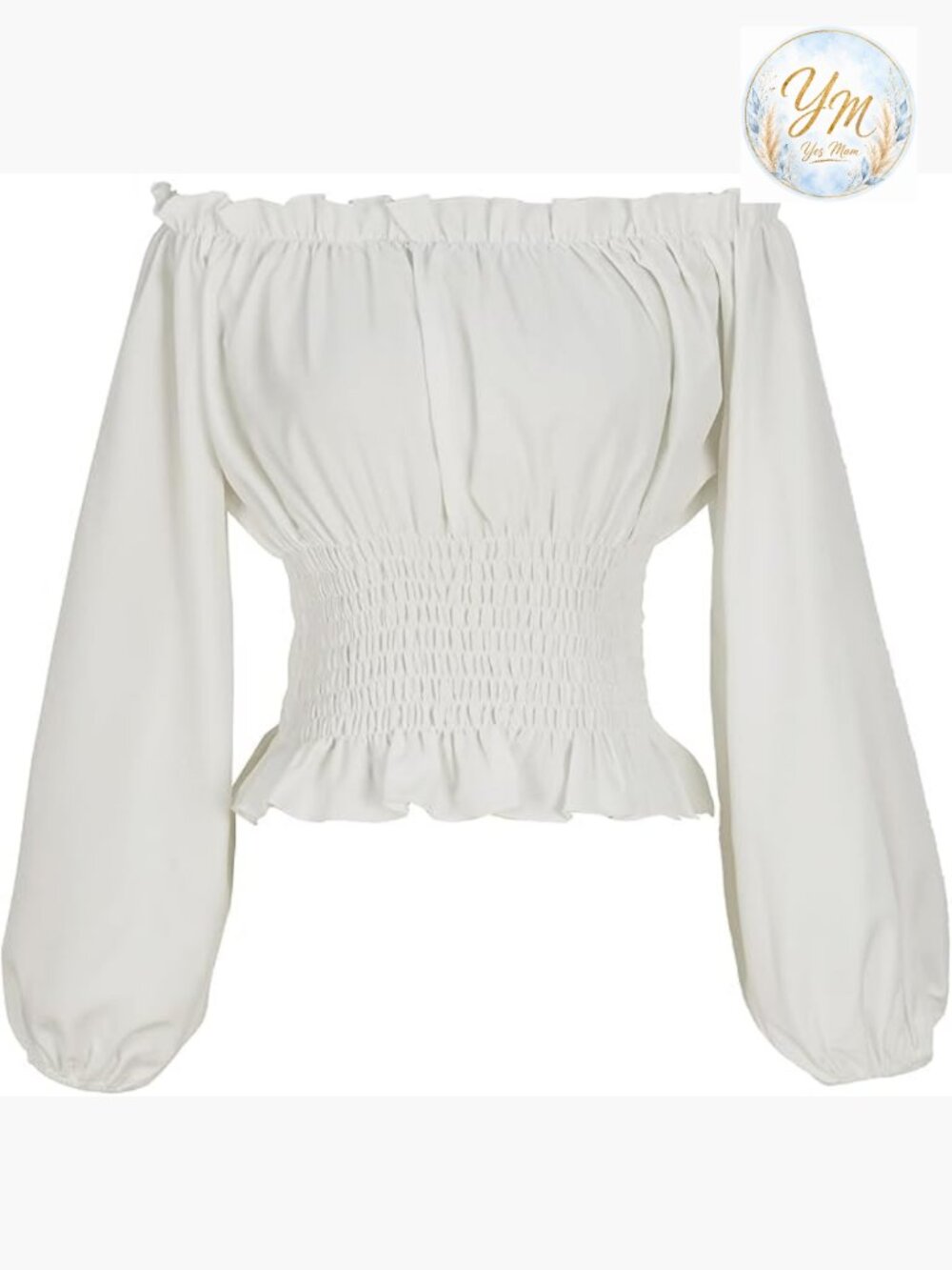 Renaissance Peasant Blouse Off Shoulder Long Sleeve Top Medieval Pirate
